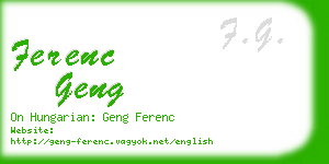 ferenc geng business card